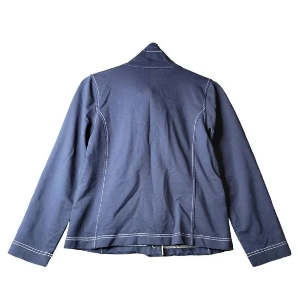 Jones New York Navy Blue and White Jacket Coat Women Size S - Picture 2 of 6